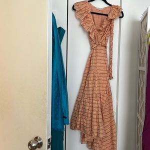 Wrap dress silk/linen